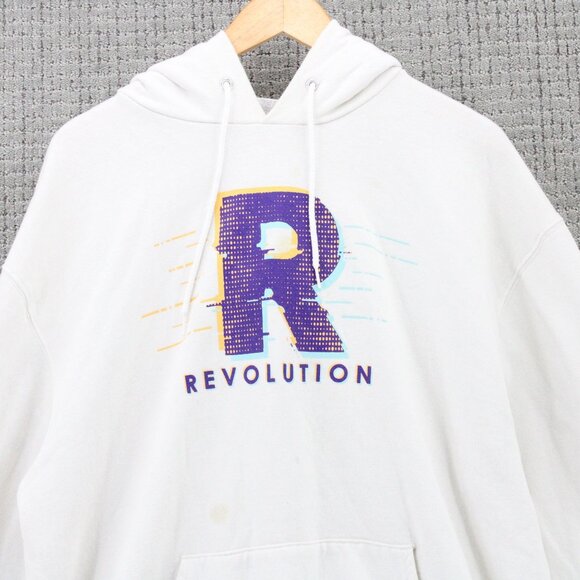 Champions Hoodie Sweatshirt Mens XL White Pullover Drawstring Revolution Graphic - Picture 5 of 11